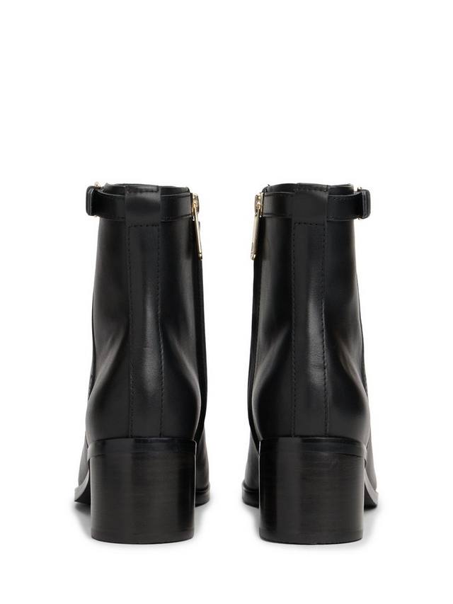Кожаные ботинки до щиколотки с пряжкой и монограммой TH Tommy Hilfiger, Black — фото 2