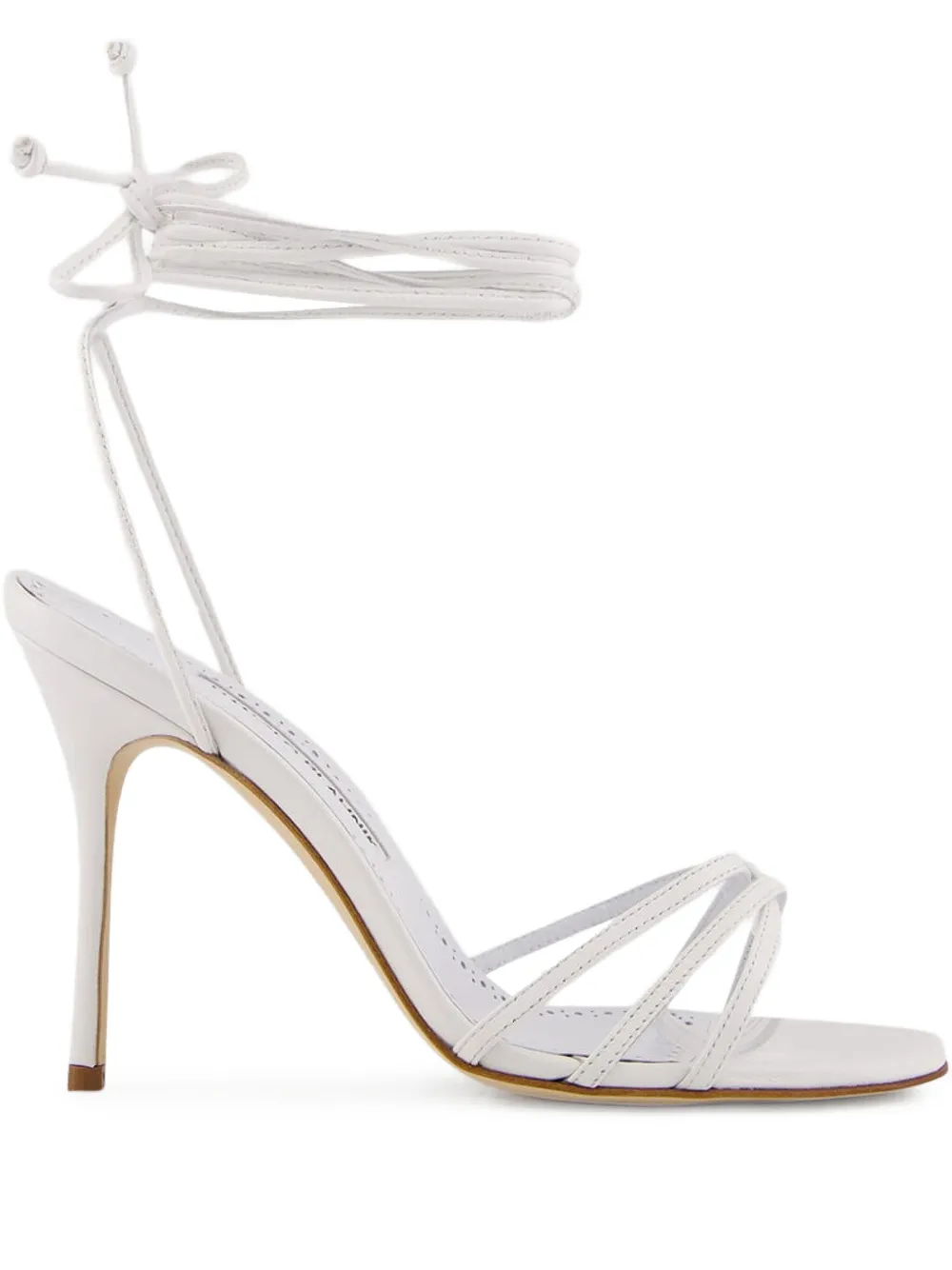 Босоножки с завязками Manolo Blahnik, белый