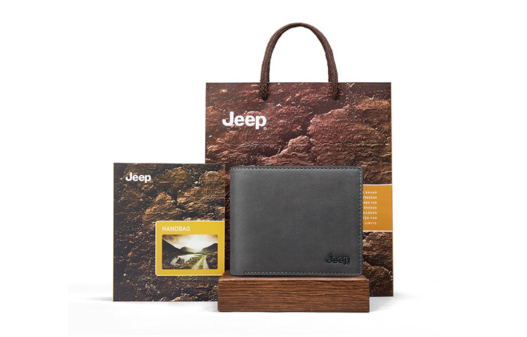 

Мужской кошелек Jeep, Серый металлический логотип