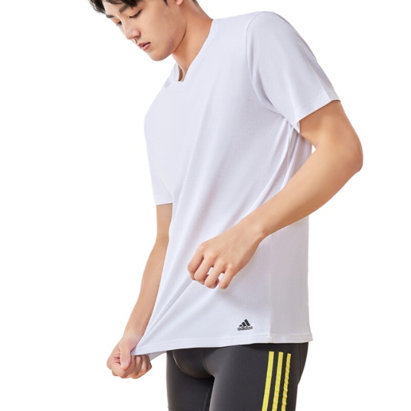 Футболка мужская черная/белая/серая Adidas, черный/белый/серый — фото 4