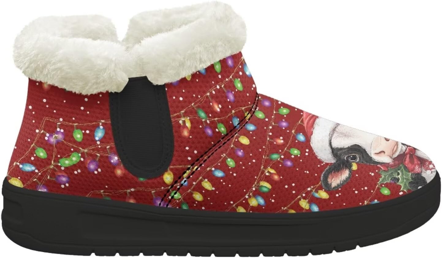 

Зимние теплые плюшевые ботинки Forchrinse с меховой подкладкой для женщин и мужчин, удобные зимние ботильоны для прогулок, Christmas Highland Cow Lamp