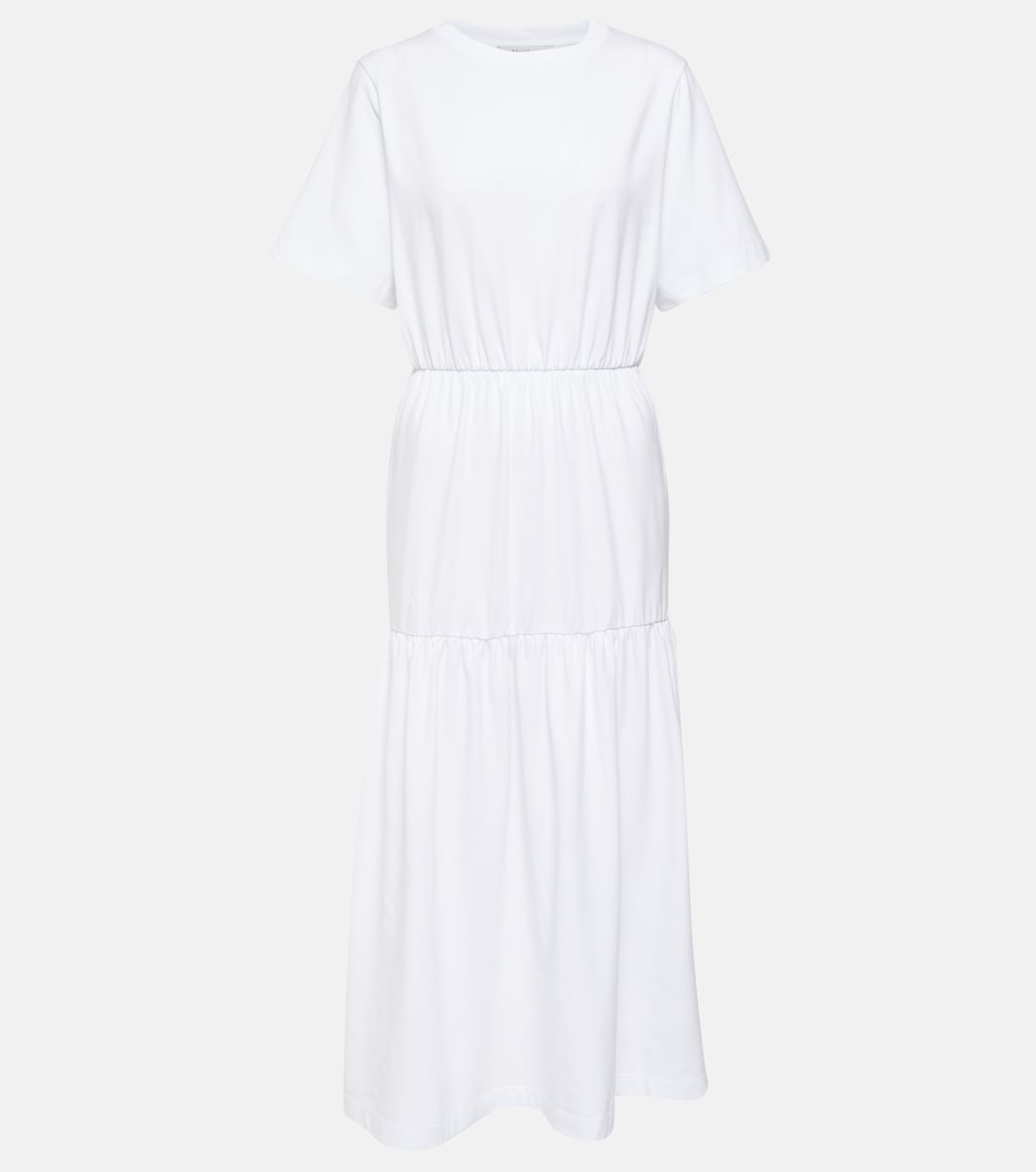 

Платье миди из хлопкового джерси с несколькими слоями Max Mara, Bianco Ottico