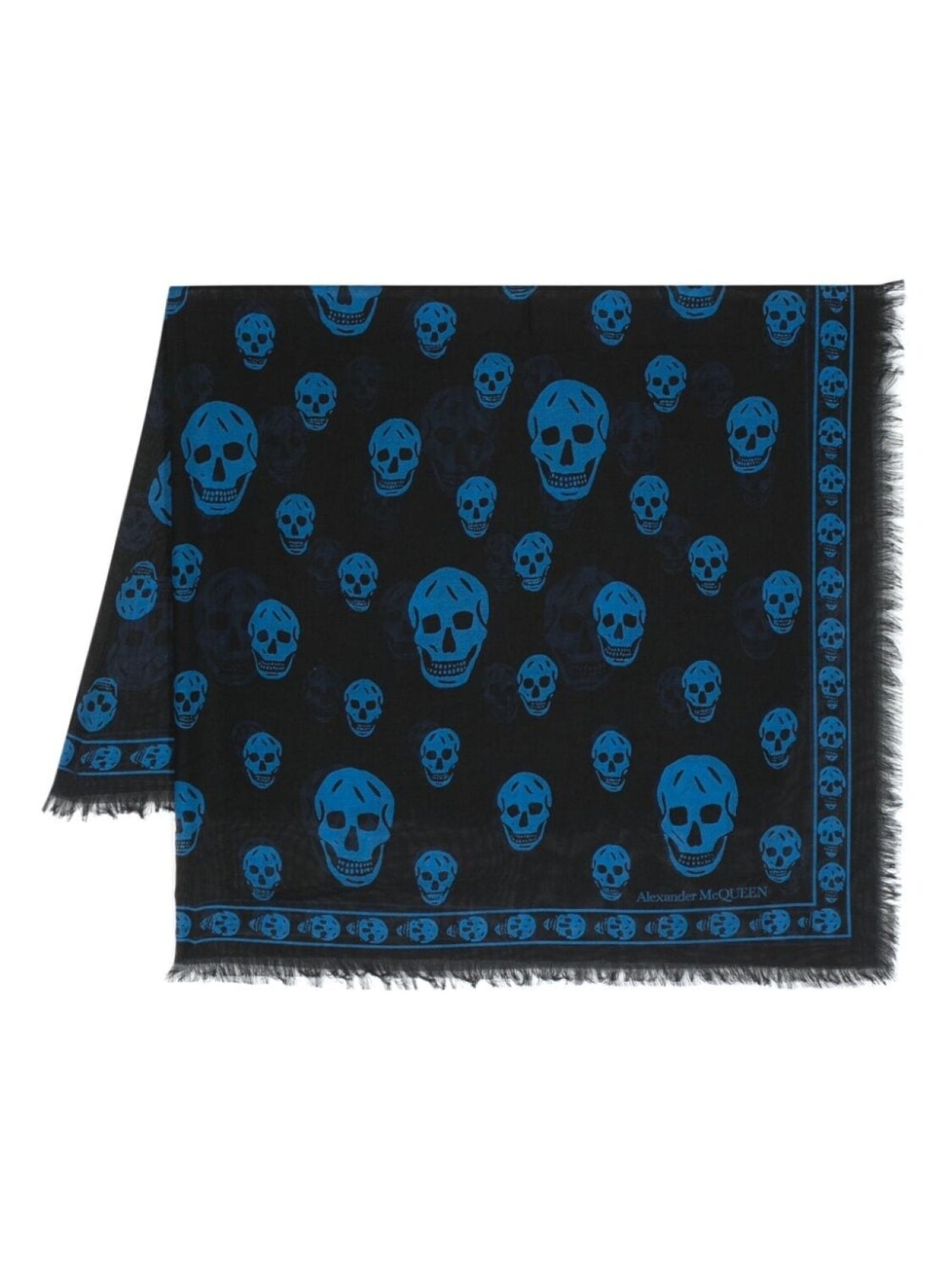 

Alexander McQueen платок с бахромой и принтом Skull, черный
