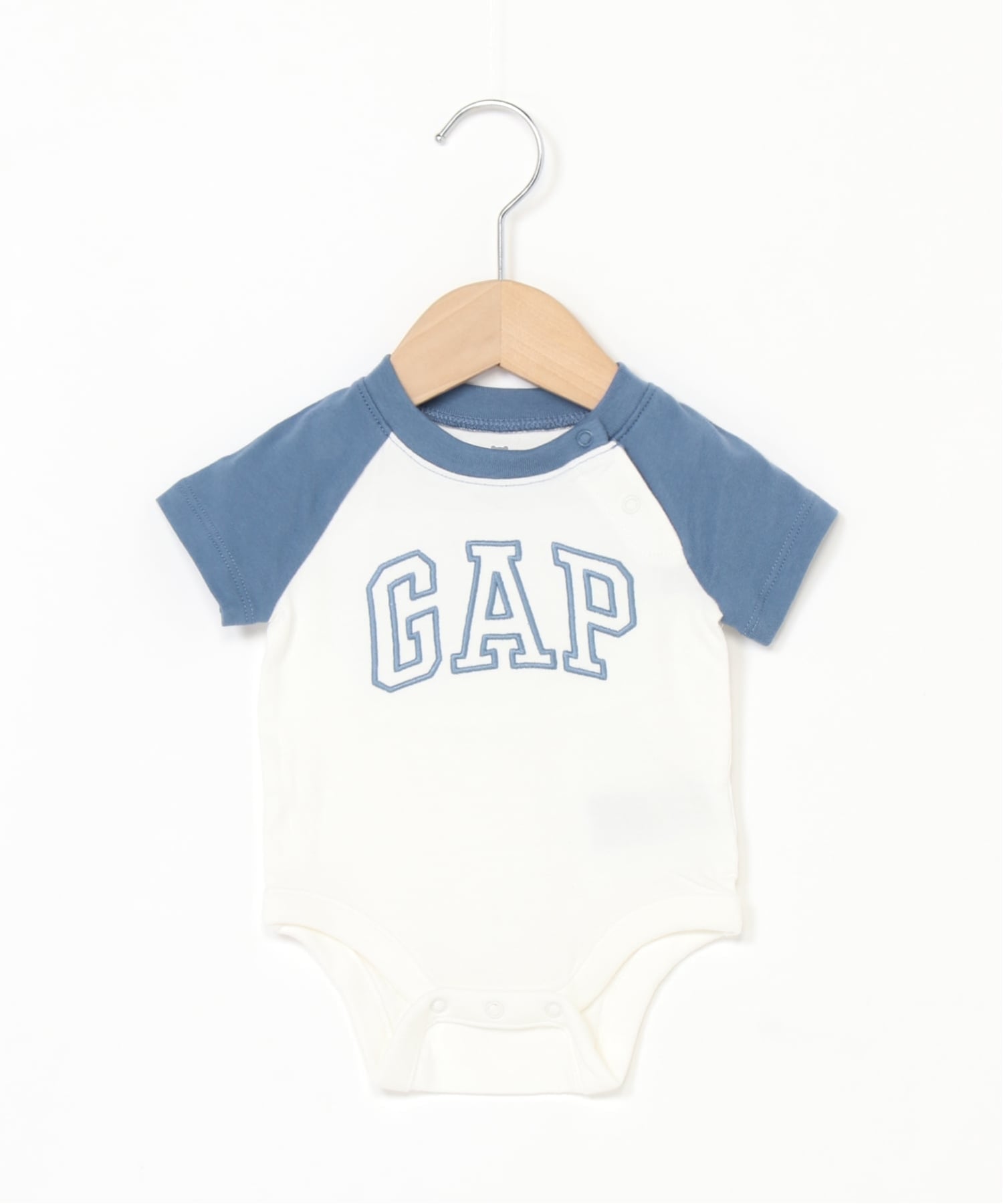 Боди из органического хлопка с логотипом и рукавами реглан Детское Gap, BAINBRIDGE_BLUE — фото 3
