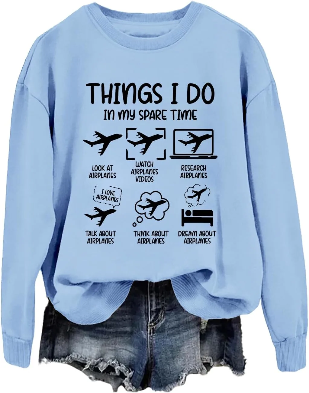 

Толстовка с принтом "Things I Do In My Spare Time" для любителей самолетов TrueSHE