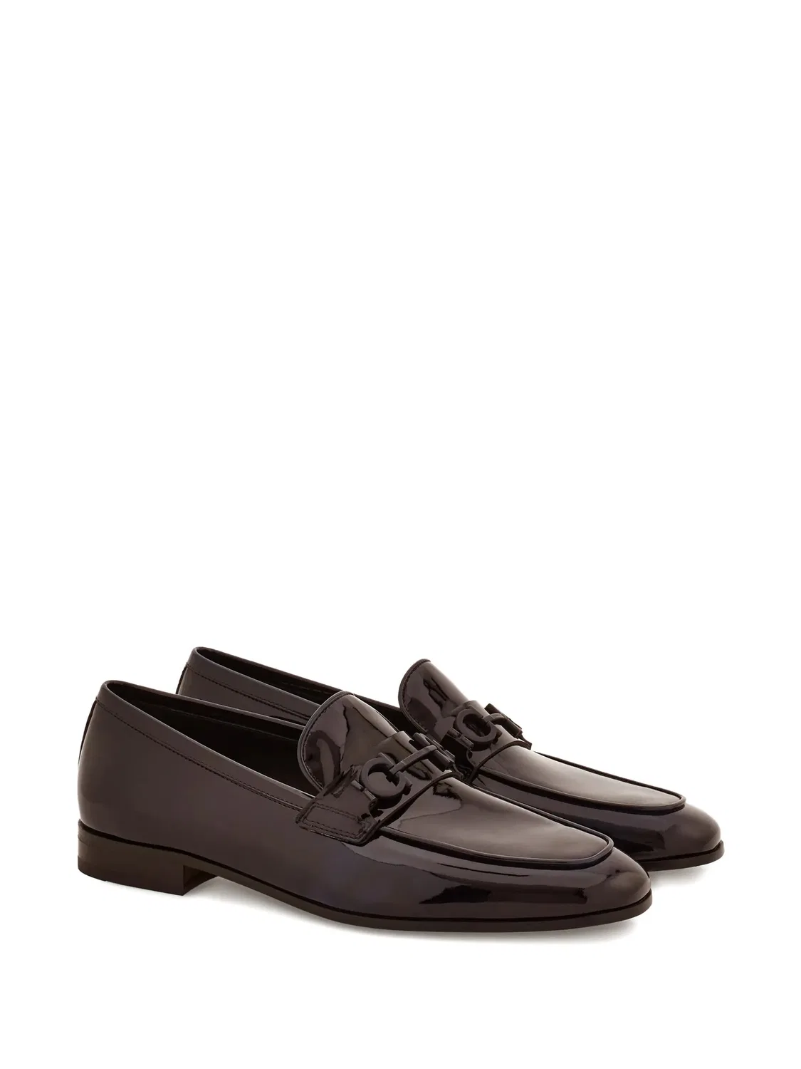 Лакированные лоферы с декором Gancini Ferragamo — фото 2