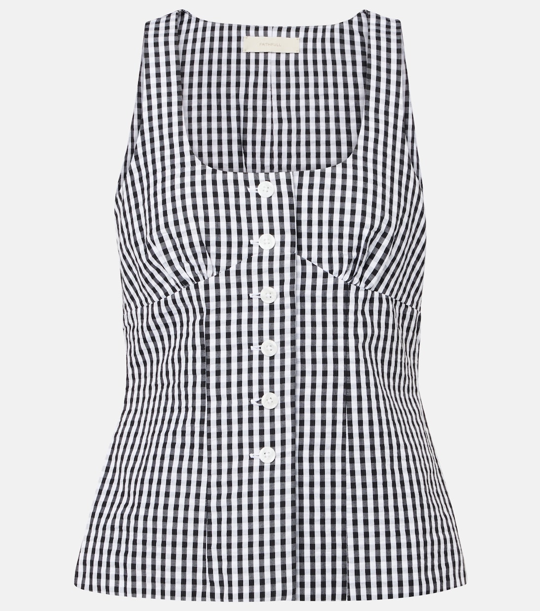 

Топ из хлопкового поплина в клетку Faithfull, Black Gingham