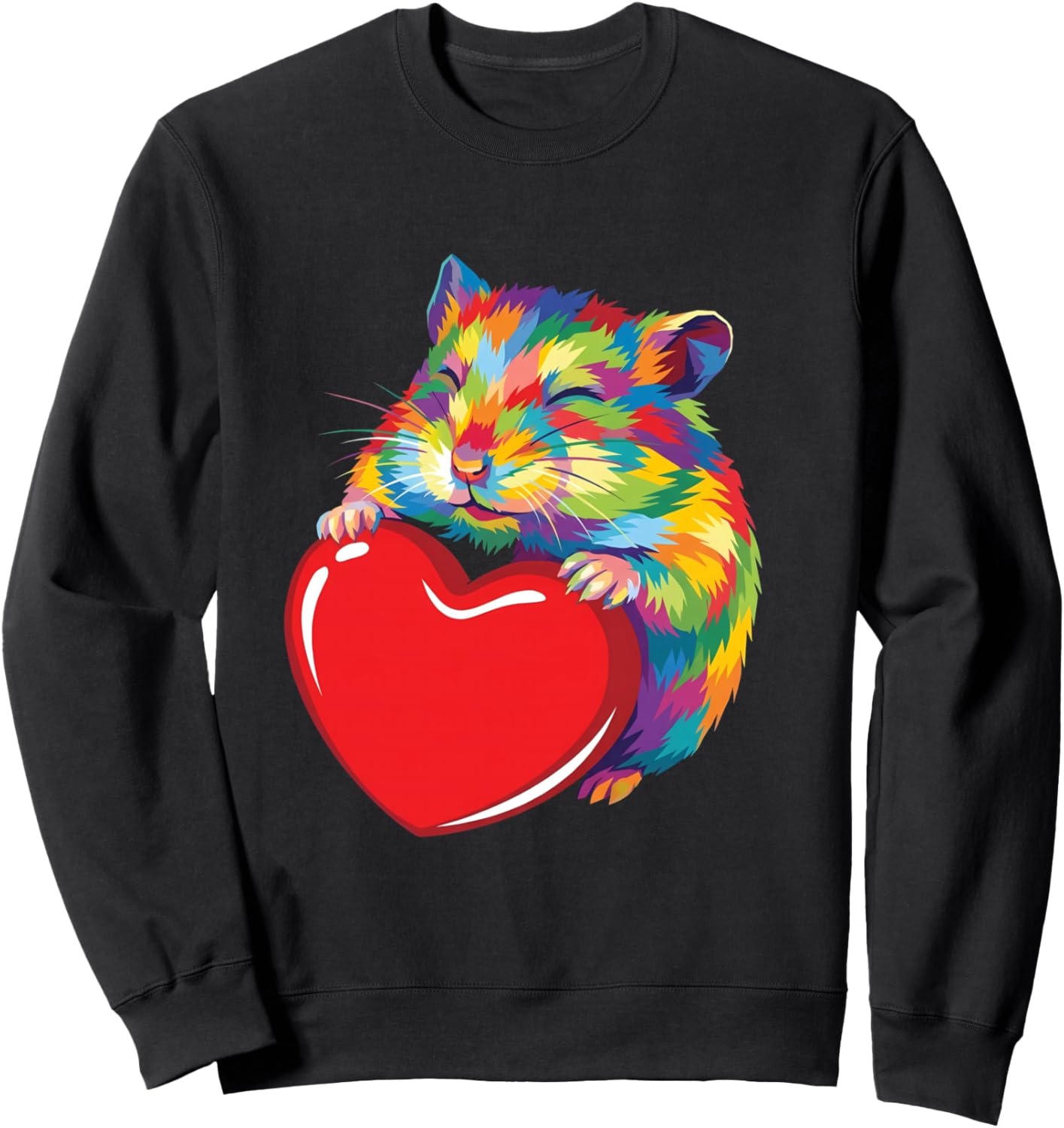 

Толстовка с изображением хомячка, обнимающего хомячка, в форме сердца, разноцветного зверька и радуги Hamster And Color Critters Art