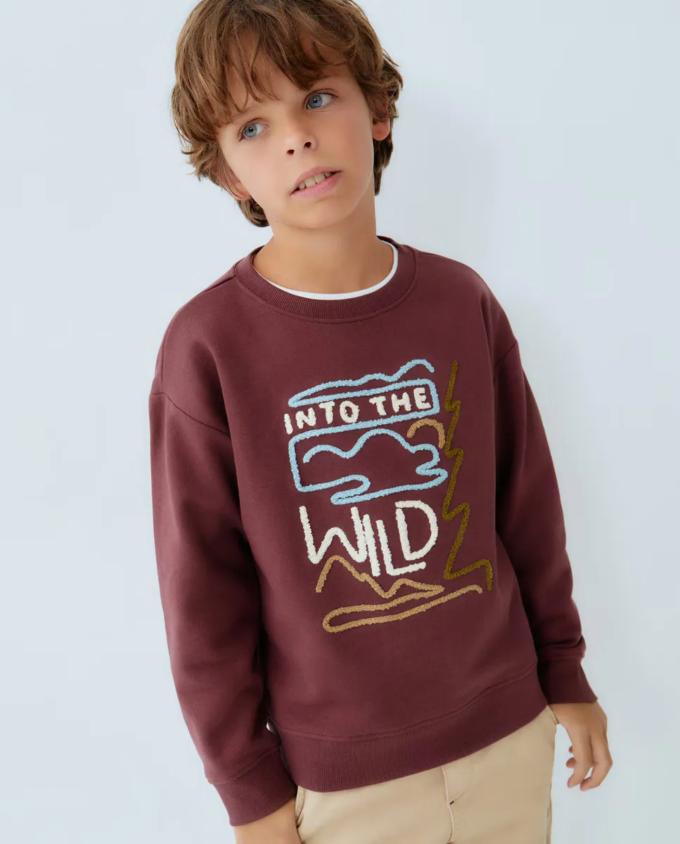 

Закрытый свитшот из флока для мальчика Kids El Corte Inglés, цвет 291 Berenjena