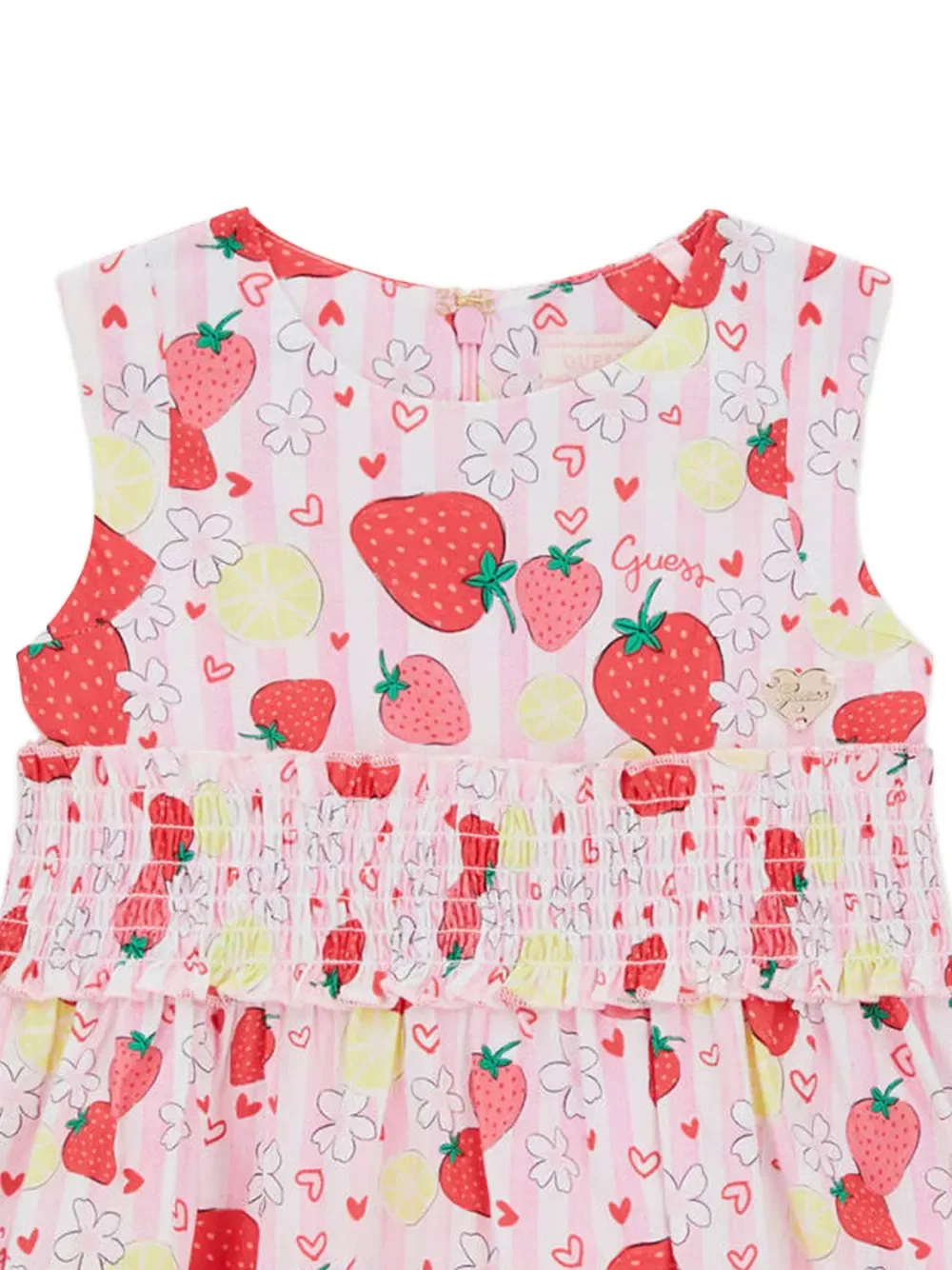 Платье с клубничным принтом Guess Kids, розовый — фото 4