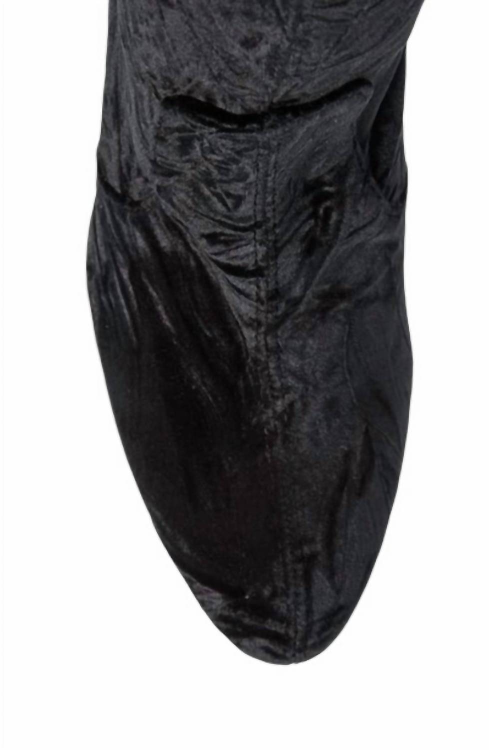Женские черные эластичные замшевые ботинки Vidaland Stretch Crushed Velvet Stuart Weitzman — фото 4