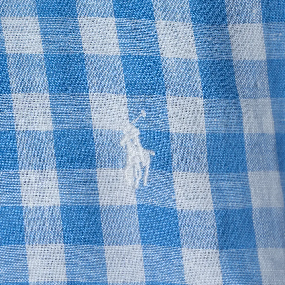 Рубашка свободного кроя Polo Ralph Lauren синяя — фото 4