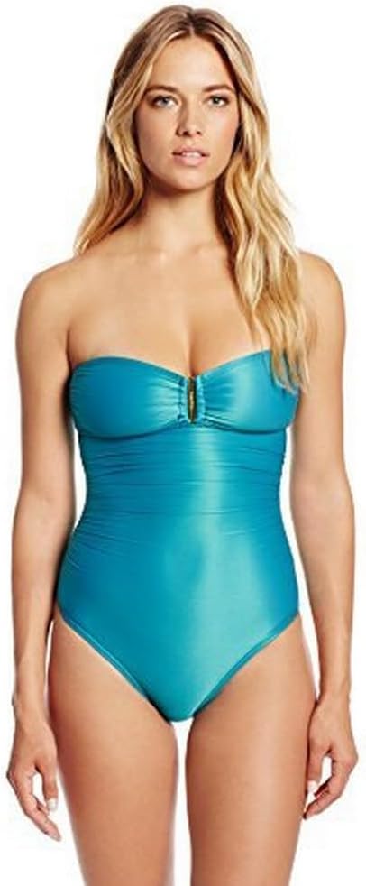 

Женский сплошной купальник-бандо на косточках Calvin Klein с блестками и сборками, Amazon