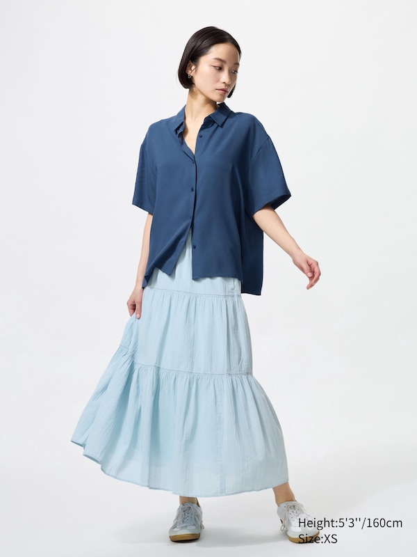 

Многоярусная юбка (короткая) Uniqlo, синий