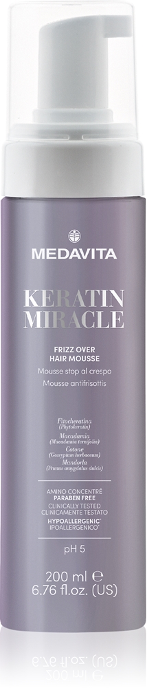 

Кератиновый чудо-мусс для волос, пена для укладки волос Medavita, 200 мл