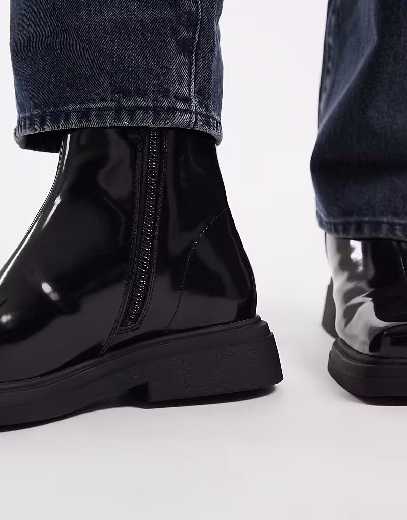 Ботинки челси черного цвета с квадратным носком Asos Design — фото 4