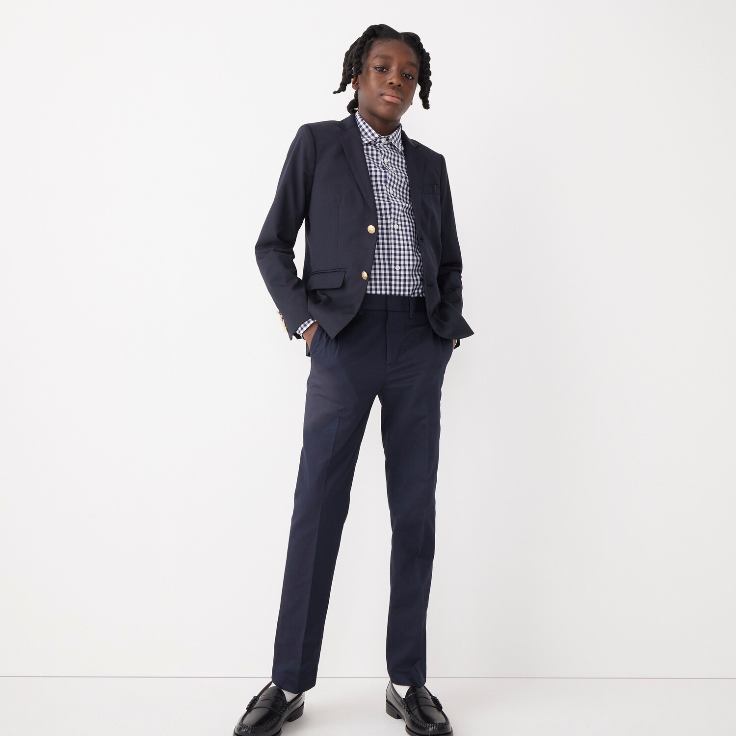 

Узкие брюки для мальчиков из итальянской шерсти. J.Crew, синий