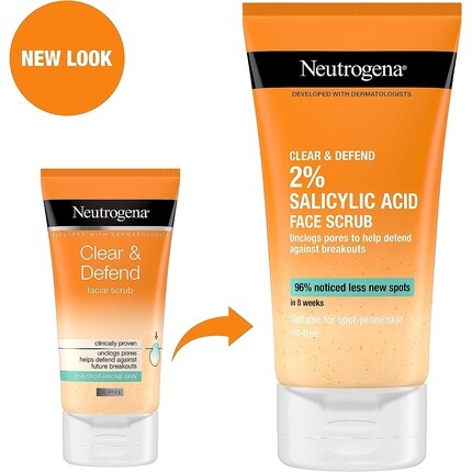 Скраб для лица Clear & Defend с 2% салициловой кислотой, 150 мл, Neutrogena — фото 3