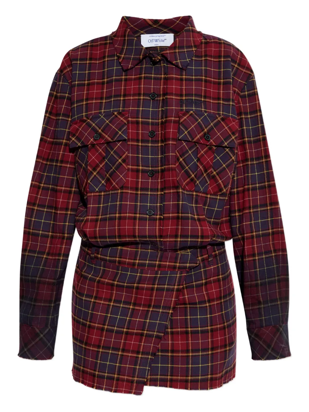 

Платье в клетку на пуговицах Off-White, красный