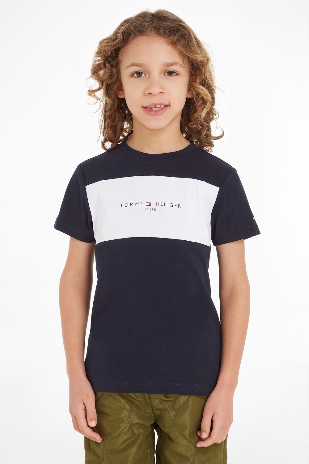 

Дети футболка с цветными блоками Tommy Hilfiger, синий