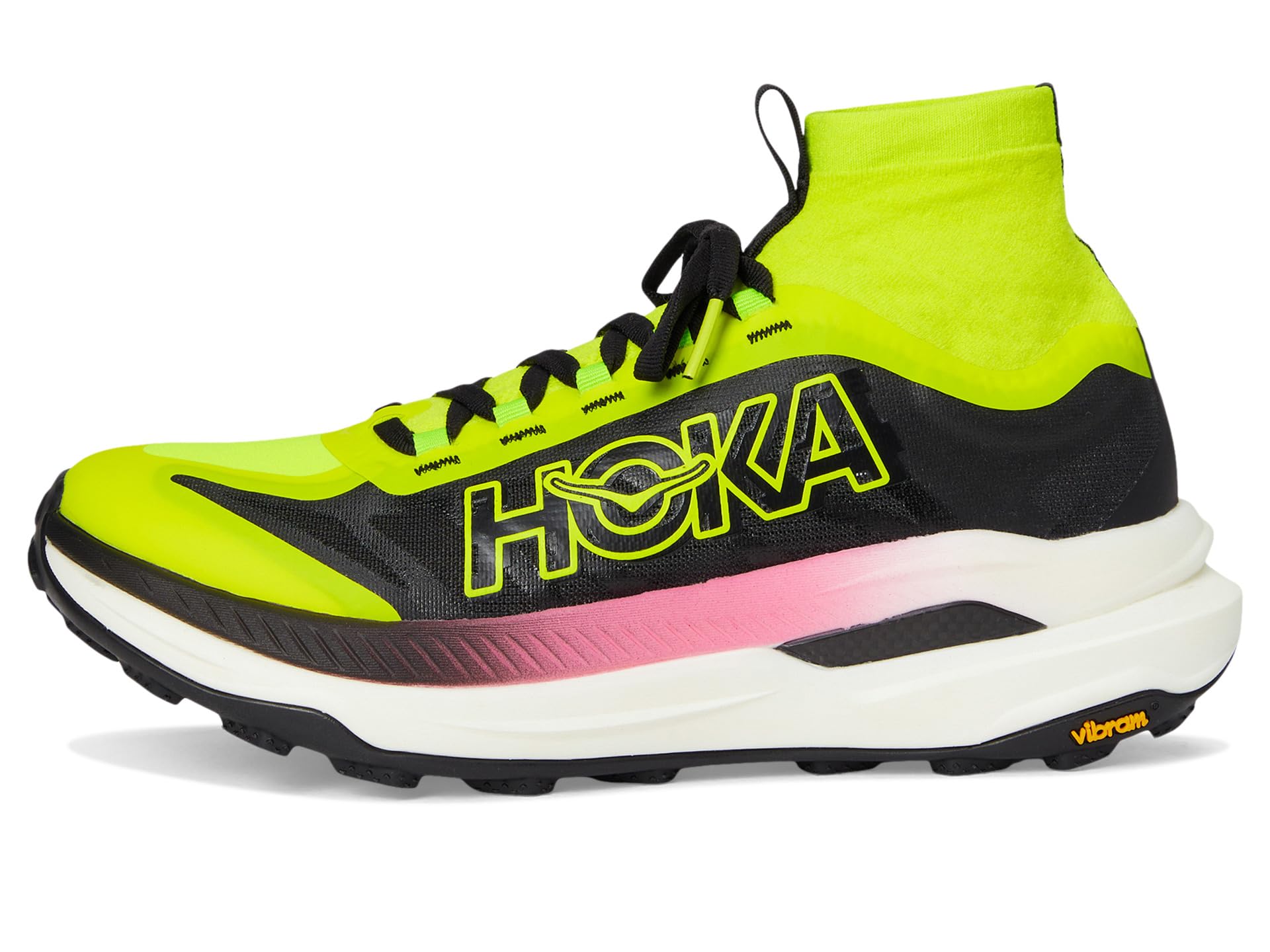 Кроссовки Hoka Tecton X 3, цвет Neon Hoka Citrus/Black — фото 4