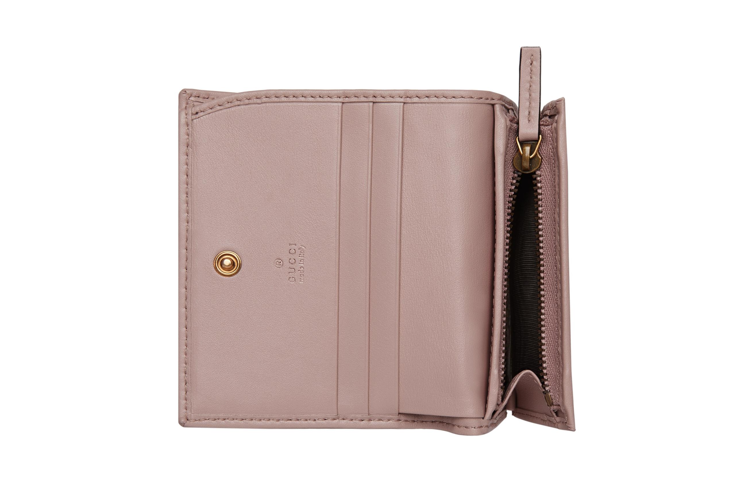 Кошелек для карт GG Marmont из кожи для женщин nude GUCCI — фото 4
