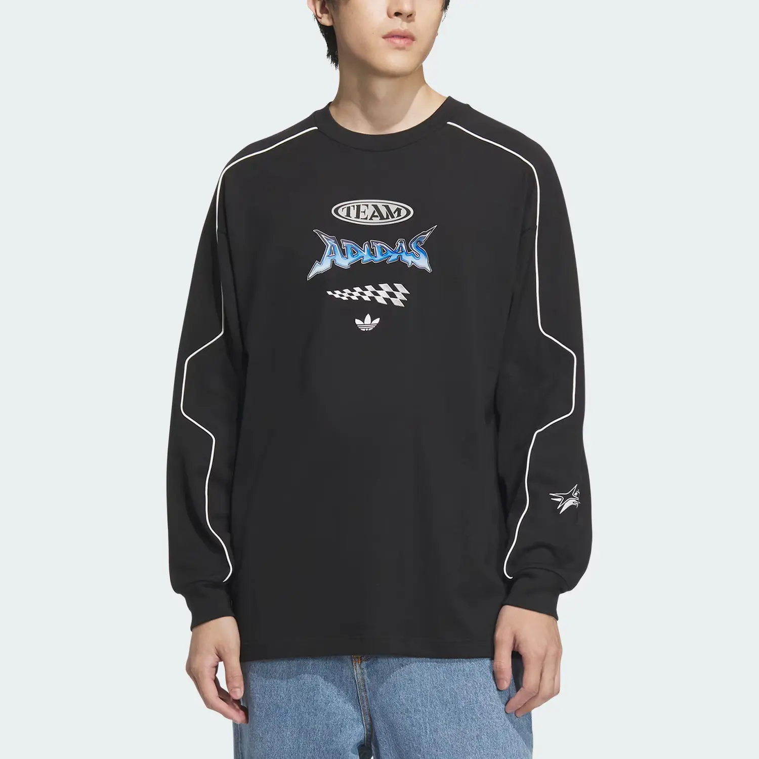 Adidas Originals Футболка SS25 RAC CREW U Unisex Black — фото 4