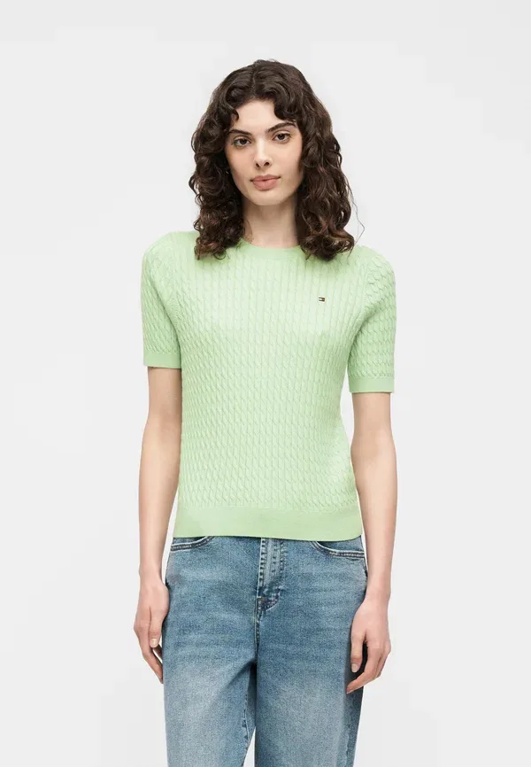 Футболка Tommy Hilfiger Cable Fine Basic, нежный нефрит