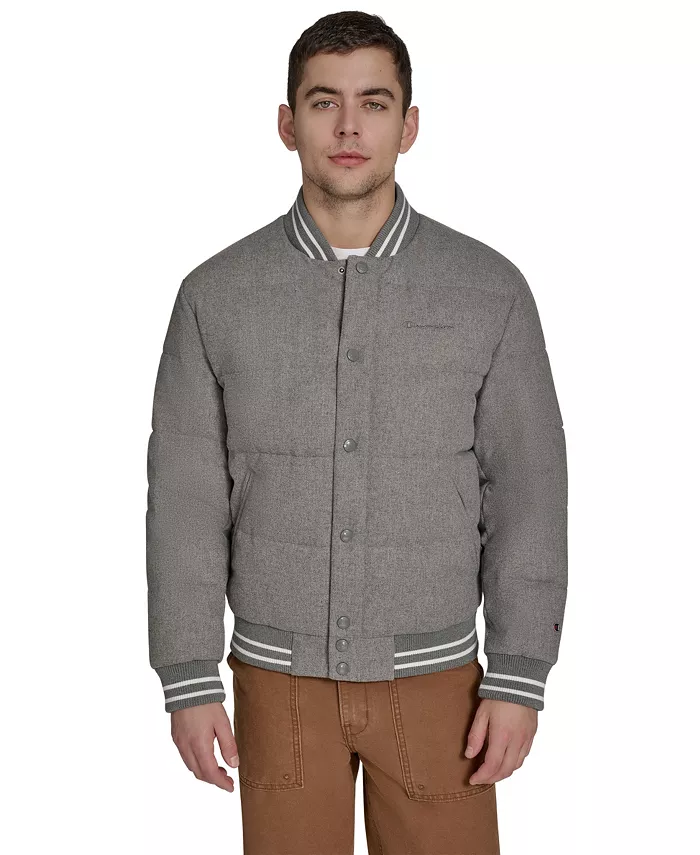 

Мужская утепленная куртка-пуховик из шерстяной смеси Champion, серый