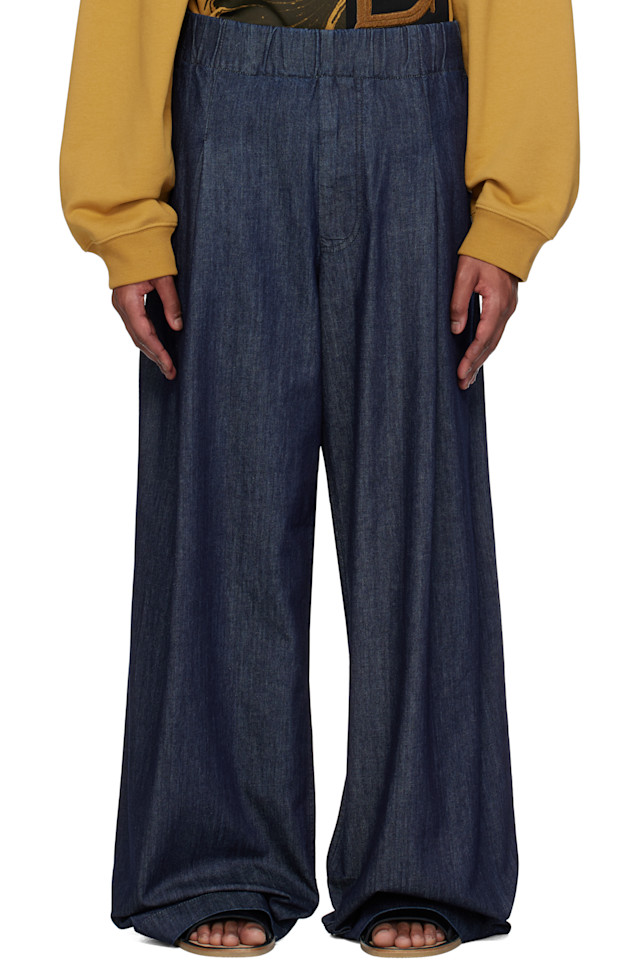 

Эластичные джинсы Dries Van Noten, индиго