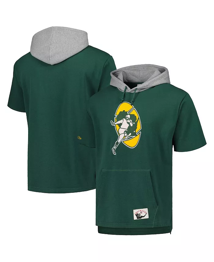 

Мужская зеленая толстовка с короткими рукавами Green Bay Packers Postgame Mitchell & Ness