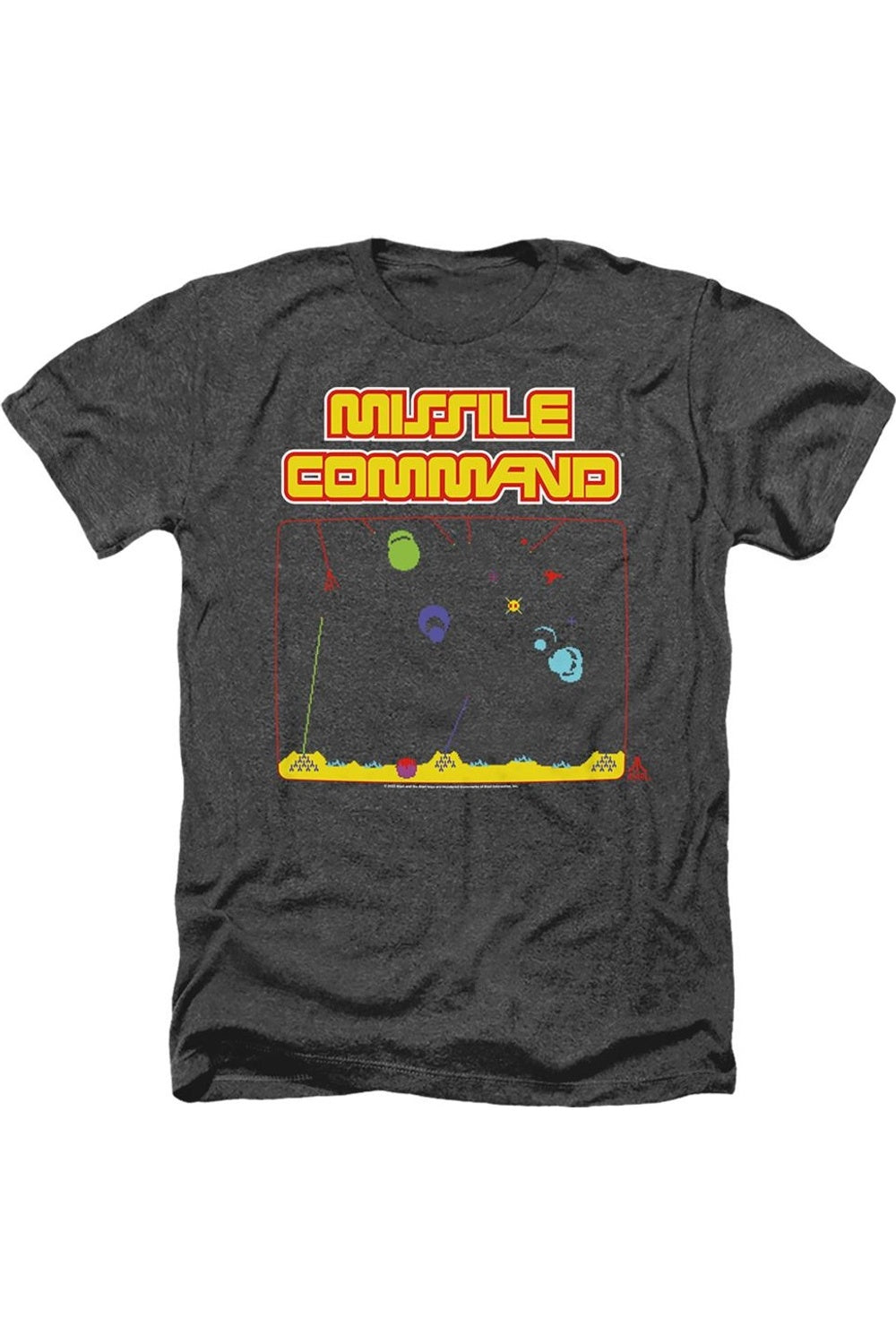 

Футболка Atari Missle Screen для взрослых Heather Gildan, черный