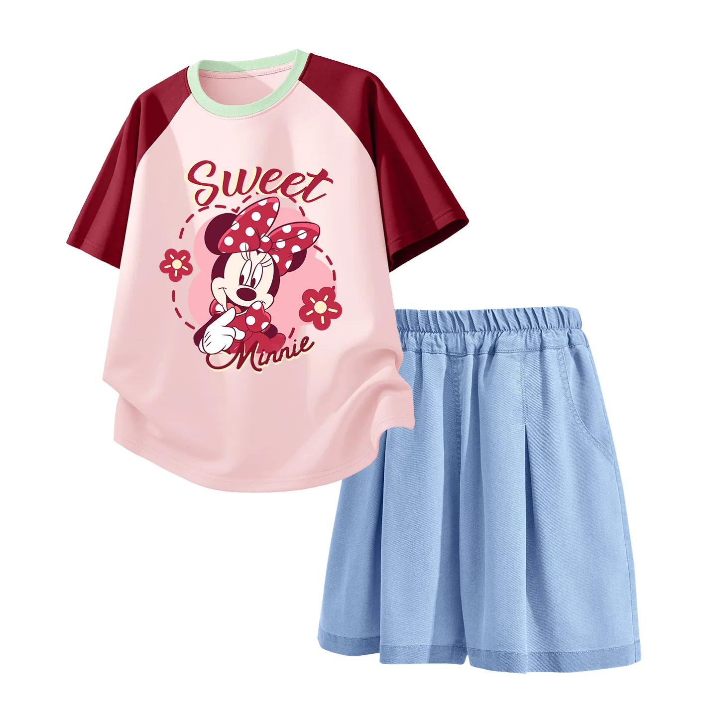Спортивный костюм для детей Disney Casual Sportswear красный с джинсовыми шортами