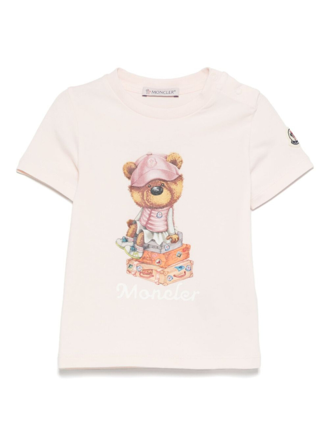 

Moncler Enfant футболка с принтом, розовый