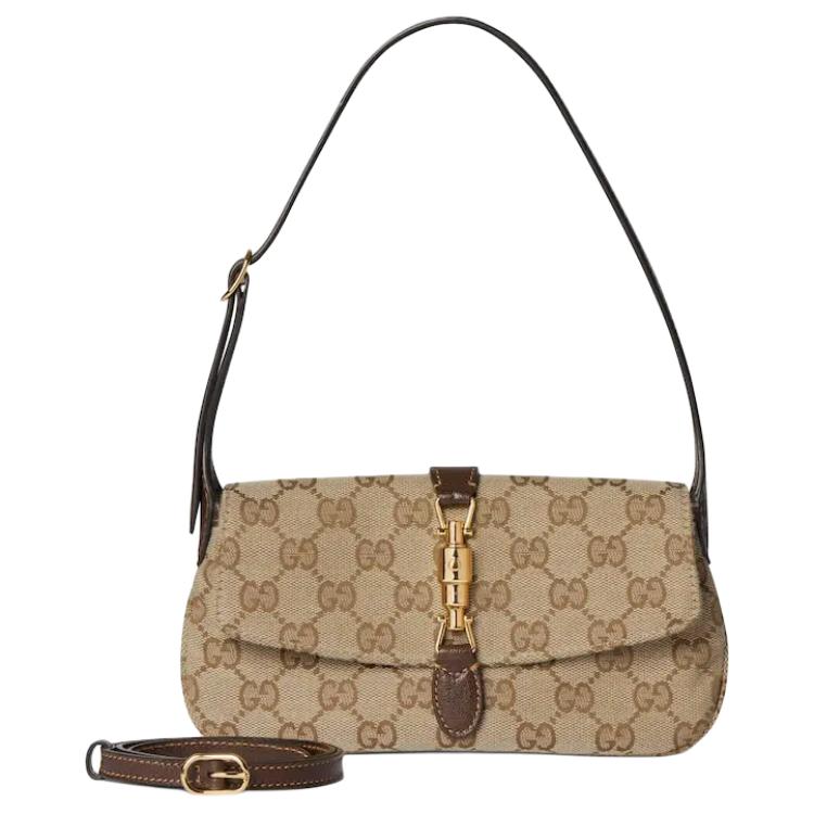 Женская мини-сумка Gucci Jackie GG Canvas Sand — фото 2