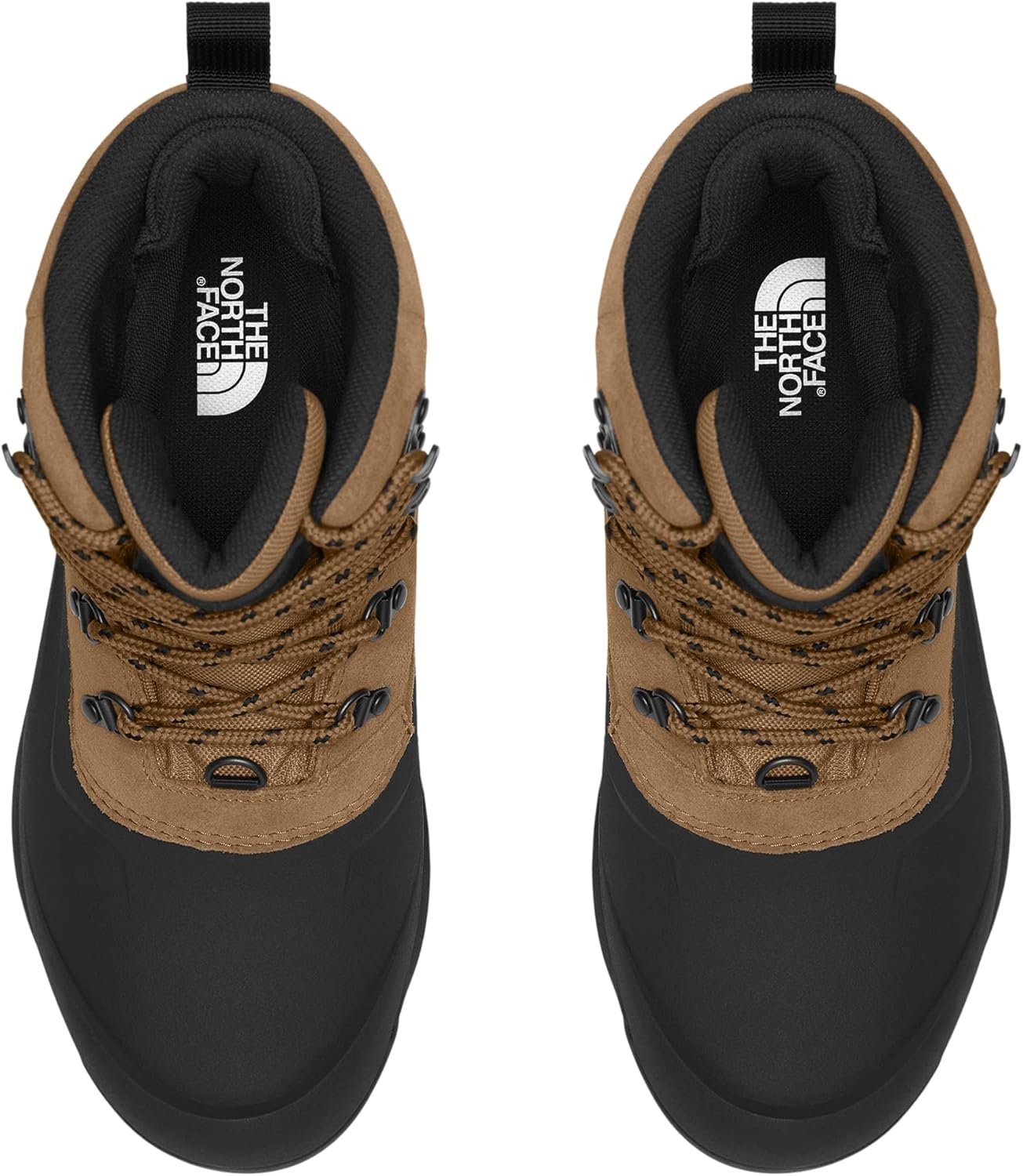 Мужские водонепроницаемые снежные ботинки The North Face Chilkat V с шнуровкой, 200 г премиальной теплоизоляции, черный/коричневый — фото 3