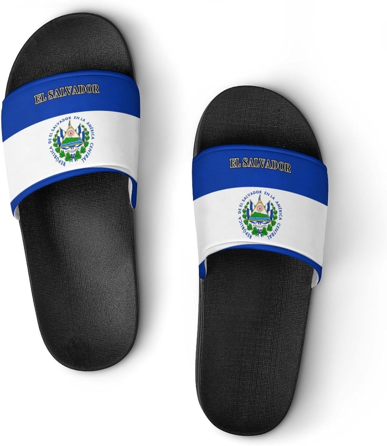 

Ретро-тапочки с флагом Сальвадора Amoewccr, для душа и дома, быстро сохнущие, противоскользящие, для ванной и бассейна, для женщин и мужчин, ПВХ, черный