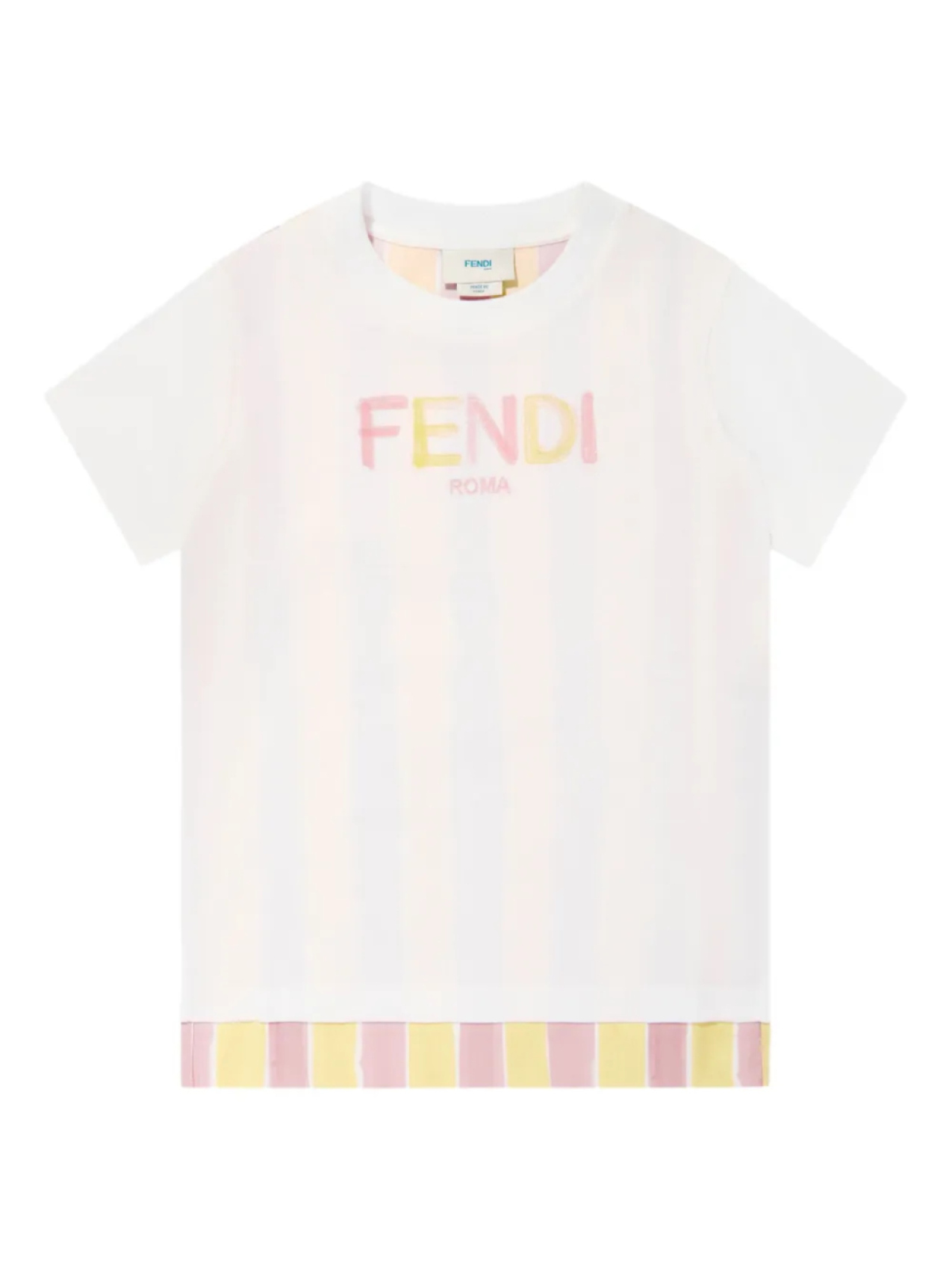 

Футболка из хлопка с логотипом Fendi Kids, белый