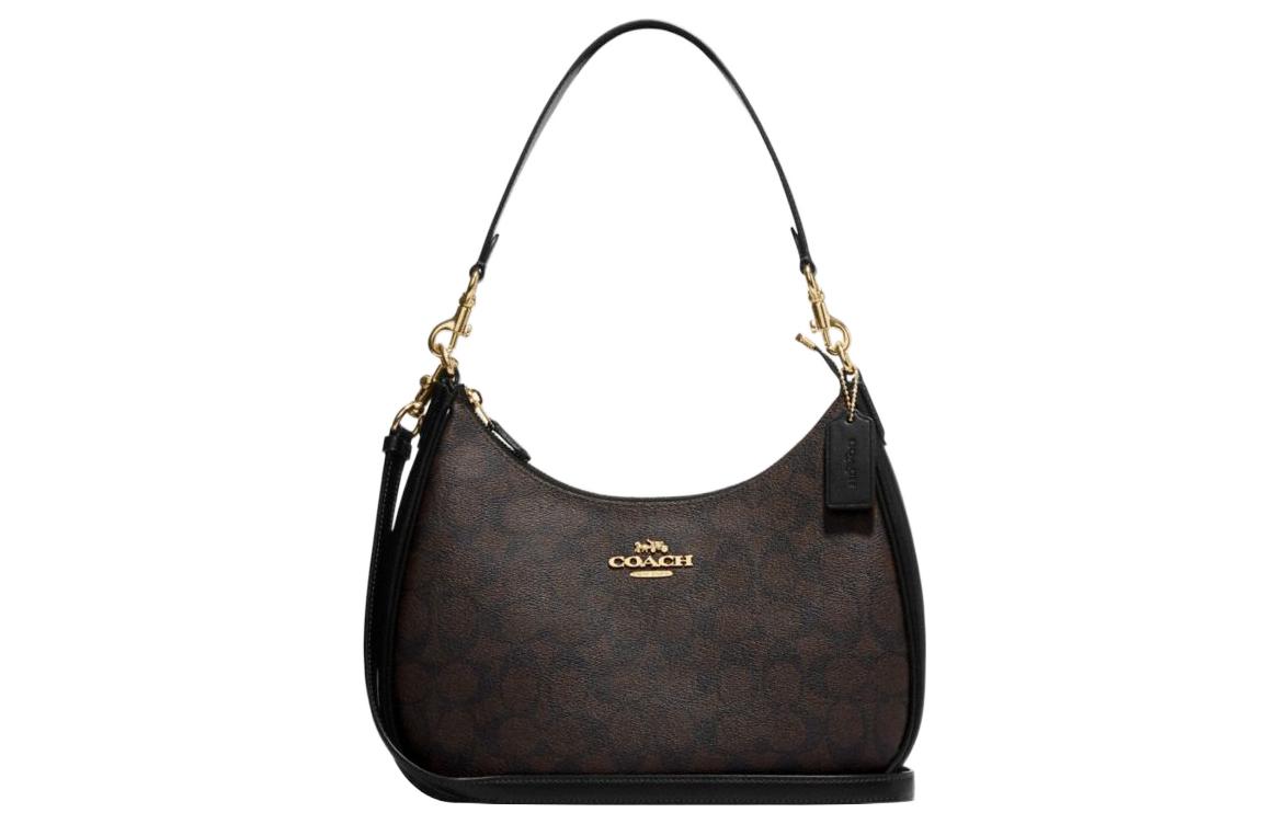 

Кожаная сумка-седельная торба через плечо Hobo Tubas Women's Black COACH