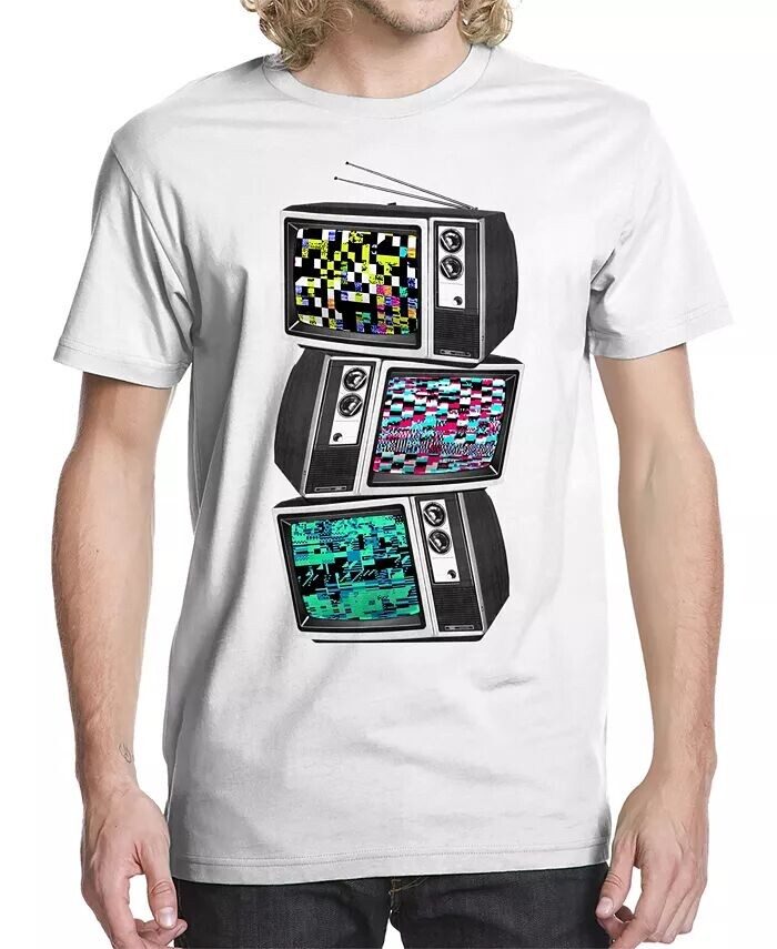 

Мужская футболка с принтом Glitched TV Buzz Shirts