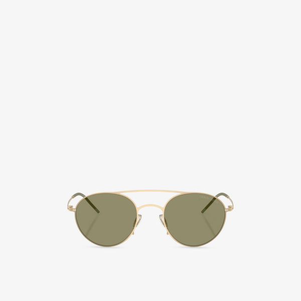 

Ar6169 круглые металлические солнцезащитные очки Giorgio Armani, черный