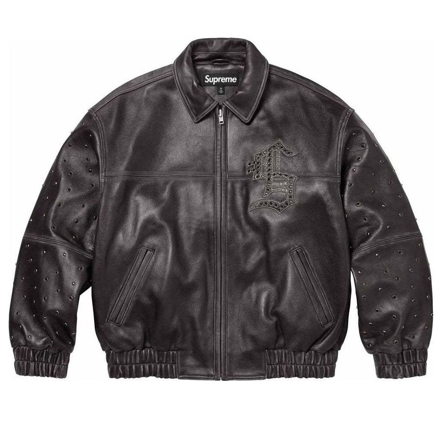 

Куртка Supreme Gem Studded Leather Jacket 'Black', черный