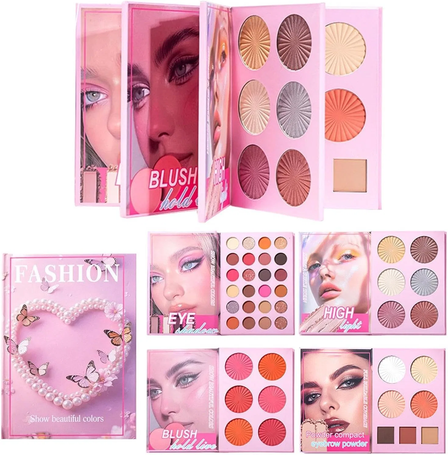 Палетка макияжа Makeup Book Palette, 43 цвета, водостойкая, матовая и шиммерная, 1 шт
