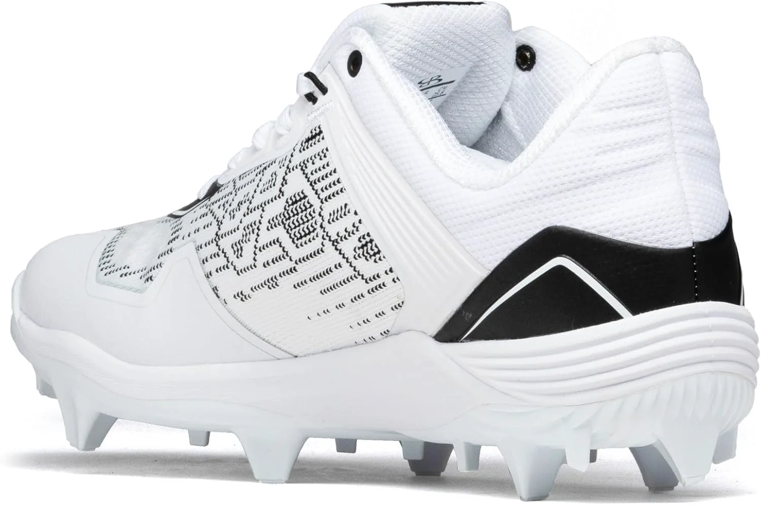 Мужские бутсы Boombah Viper Pureknit с литой подошвой - Status - Разные цвета - Разные размеры, белый/черный — фото 3