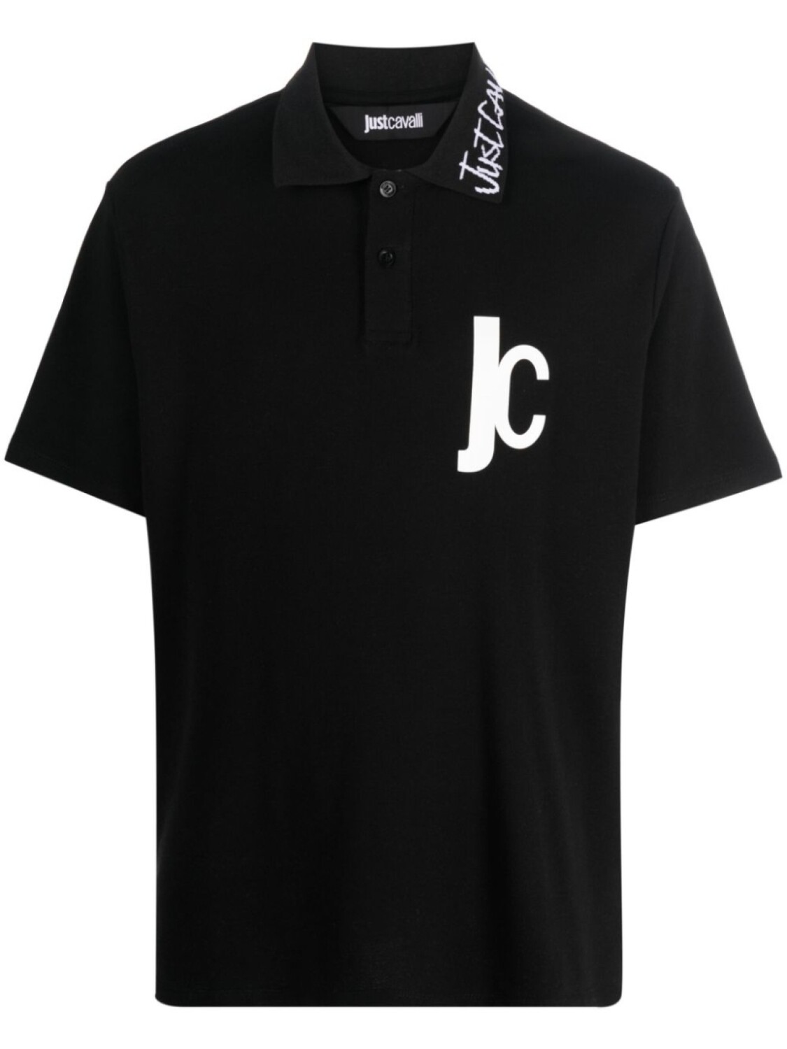 

Just Cavalli logo-print cotton polo shirt, черный