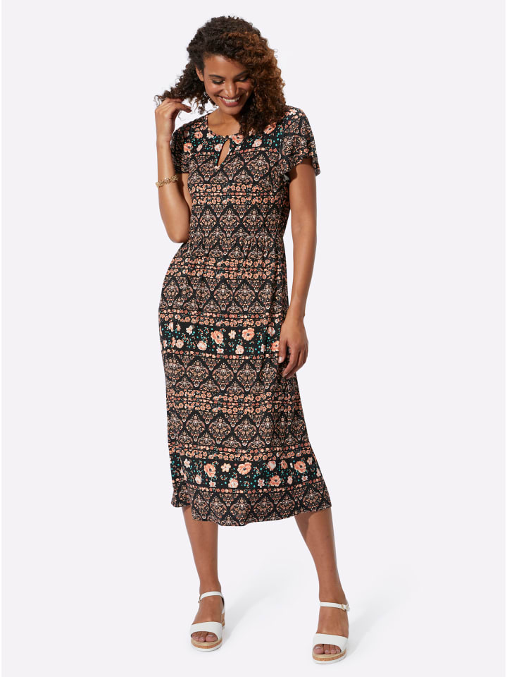 

Платье из джерси цвета папайи с черным принтом WITT WEIDEN