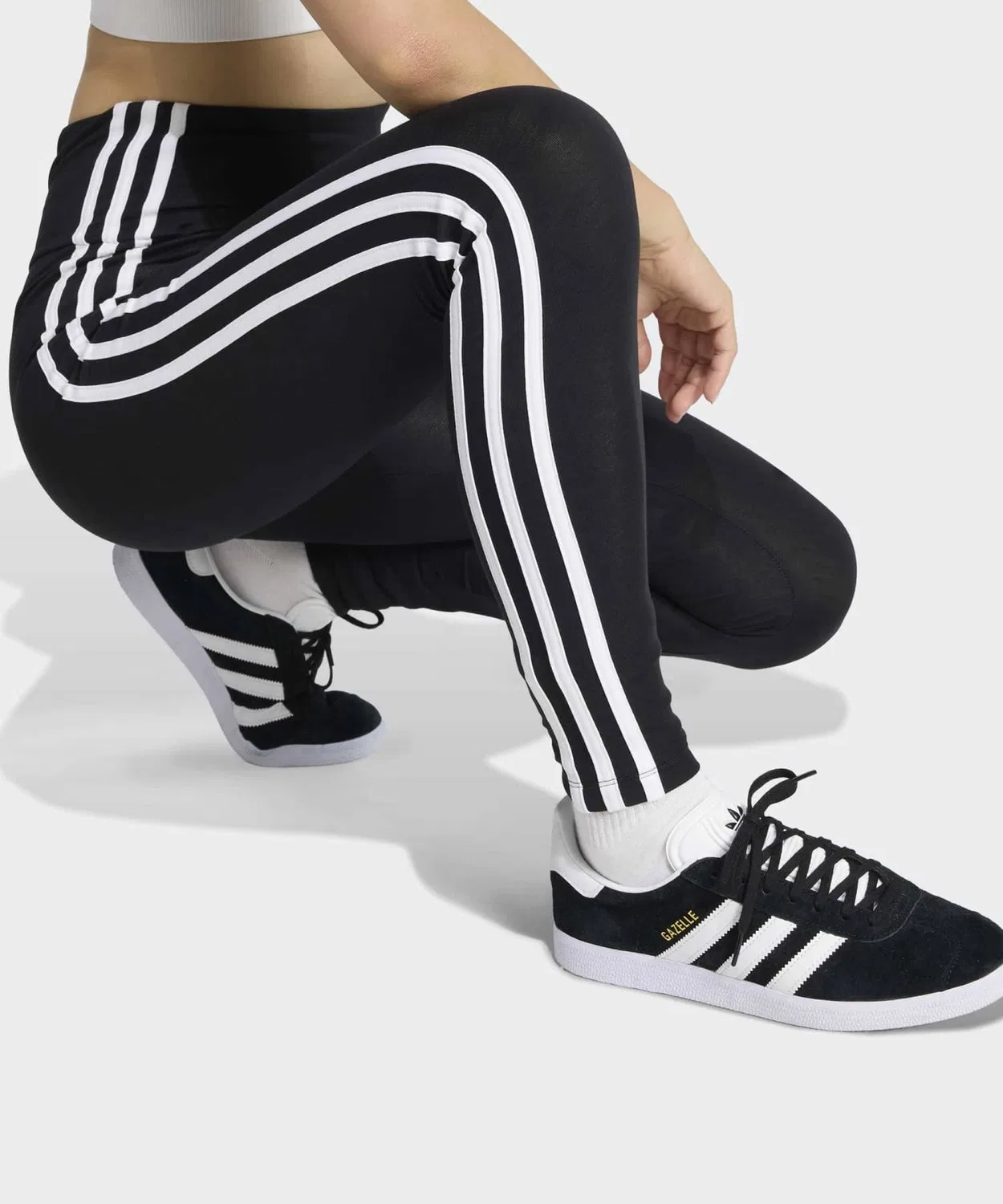 Леггинсы с тремя полосками adidas Originals, черный — фото 4