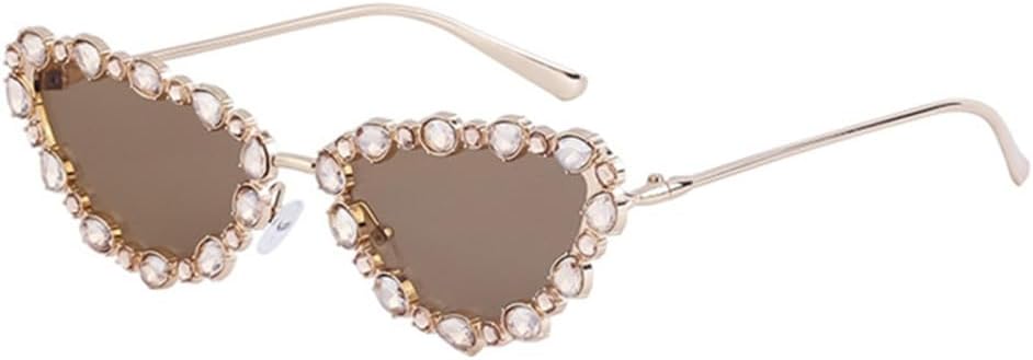 

Роскошные солнцезащитные очки «кошачий глаз» с кристальным блеском для женщин, винтажный стиль, сексуальные солнцезащитные очки для женщин, элегантные очки generic, 3562 C3