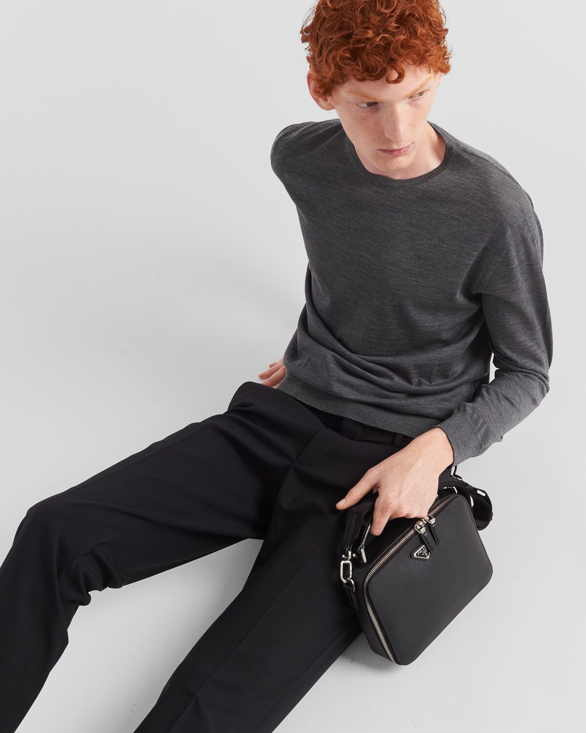 Брюки из легкой тянущейся шерсти Prada, черный — фото 4
