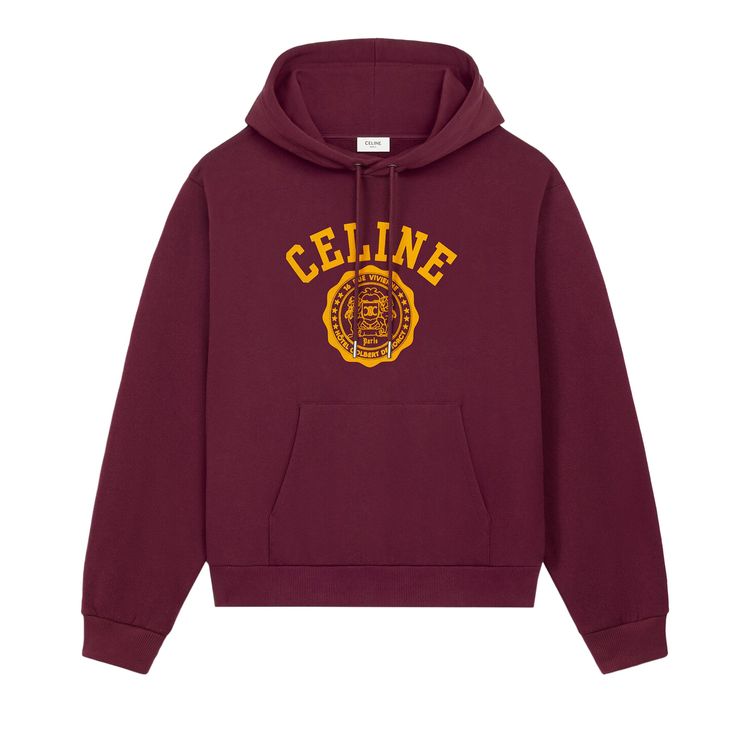 

Худи CELINE Blason Hoodie 'Bordeaux Cete/Bouton Gold', красный